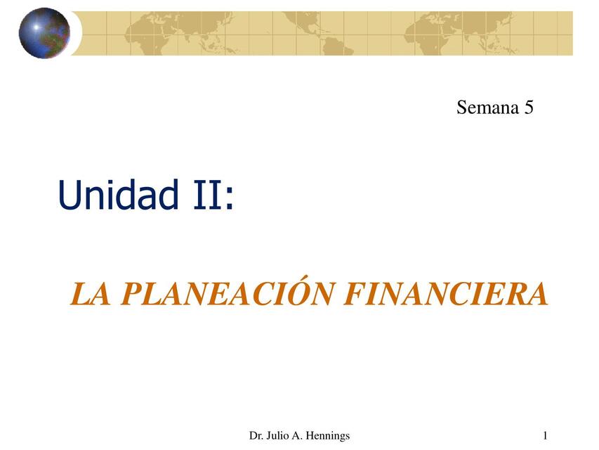 La planeación financiera