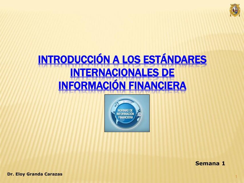 Introducción a los Estándares Internacionales de Información Financiera 