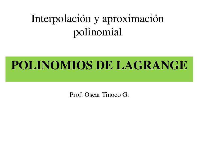 Polinomios de Lagrange 