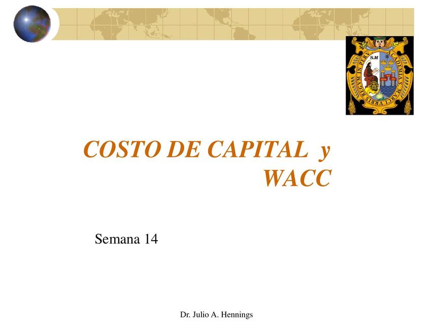  Costo de Capital y WACC  