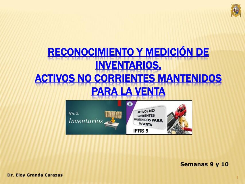 Reconocimiento  y medición Inventarios