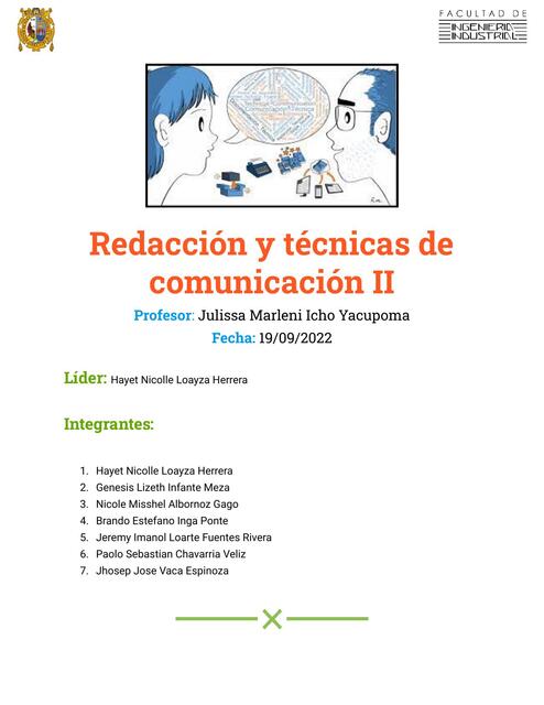 Redacción y técnicas de comunicación II 