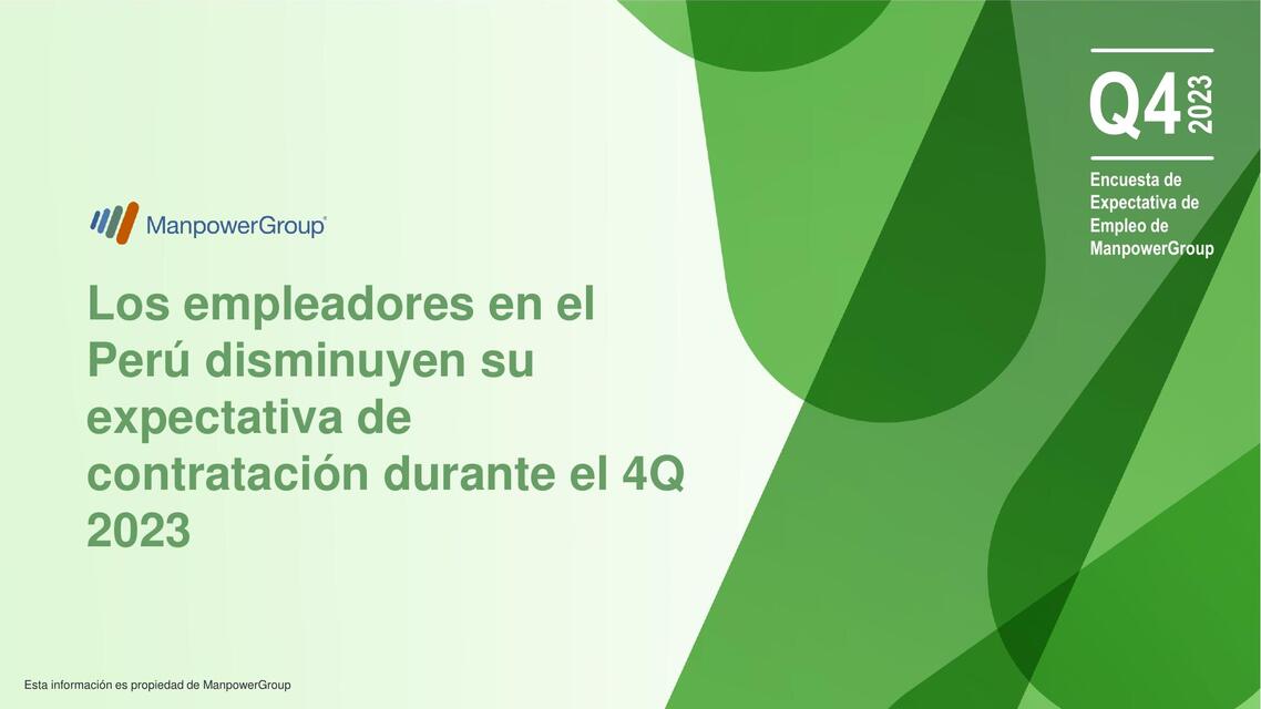 Los empleadores en el Perú disminuyen su expectativa de contratación durante el 4Q 