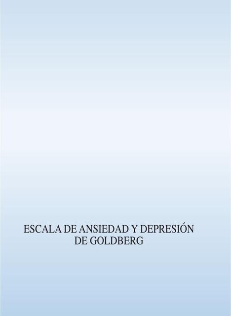 Escala de ansiedad y depresión de goldberg 