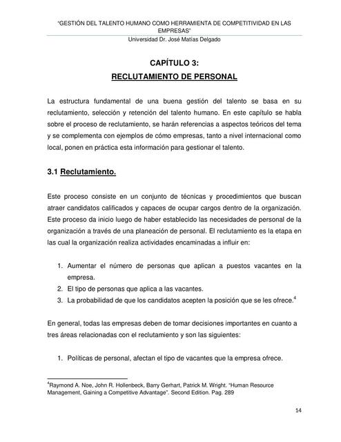 Reclutamiento de Personal 