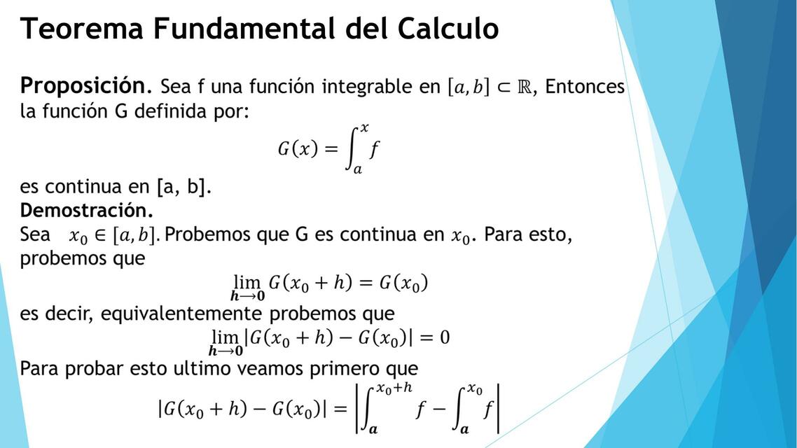 Teoría Fundamental del Cálculo 