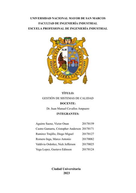 Gestión de Calidad