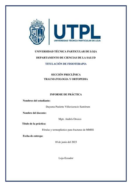 Termoplástico para fracturas de MMSS