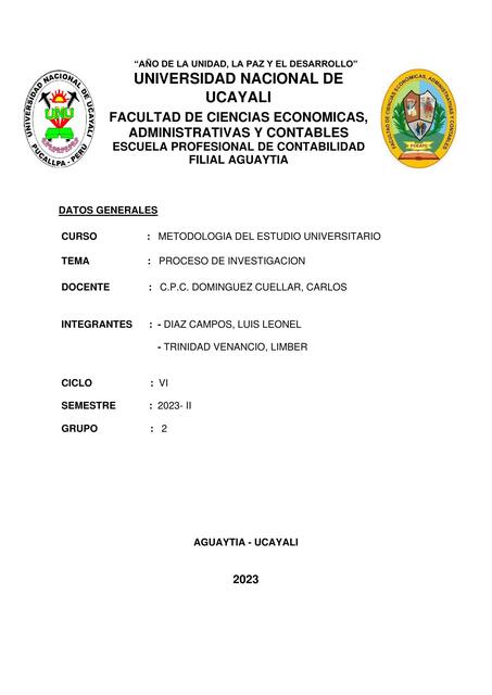 Proceso de investigación