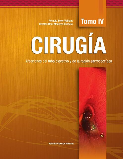 Cirugía. Tomo IV. Afecciones del tubo digestivo y de la región sacrococcígea