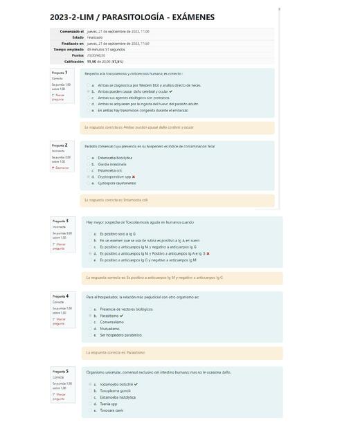 Parasitología examen parcial (GRUPO 3) 2023-2