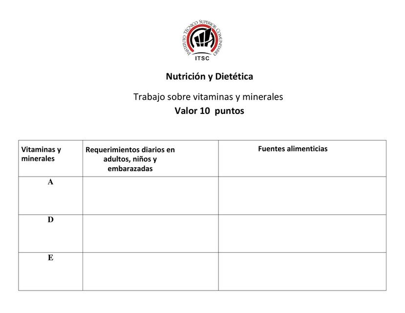 Trabajo Vitaminas y minerales 2