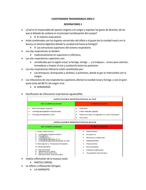 Cuestionario de enfermedades transmisibles