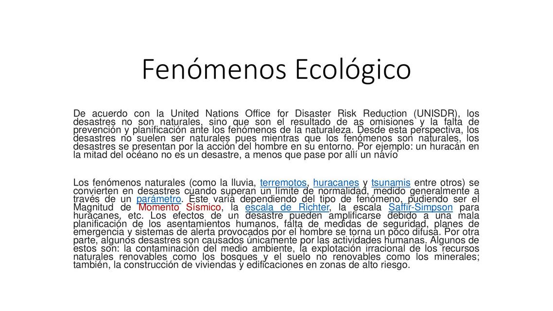 Fenómenos Ecológico 2