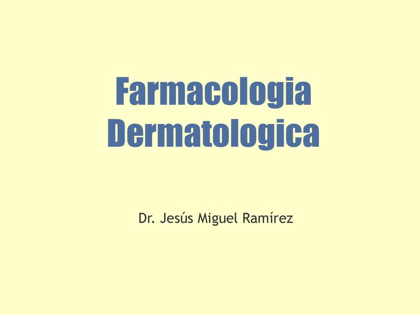 Farmacología Dermatológica