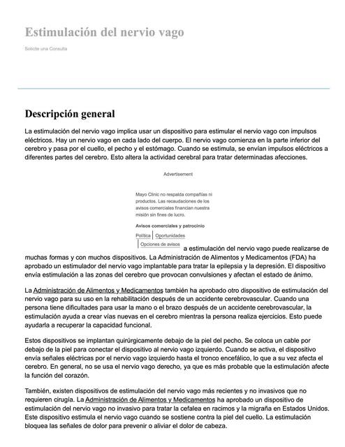 Estimulación Del Nervio Vago Medicina Y Farmacia Udocz