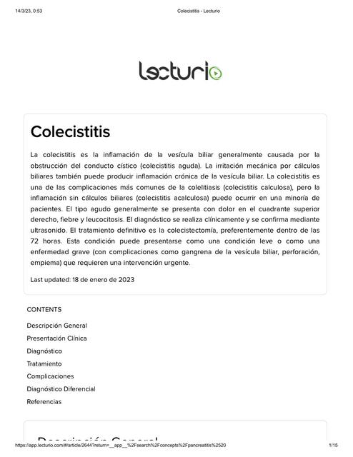 Colecistitis  