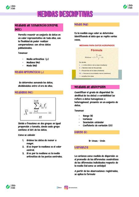 Medidas descriptivas