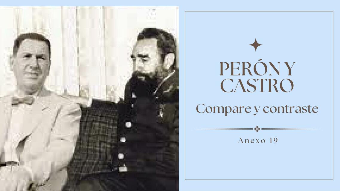 Perón y Castro. Compare y Contraste 