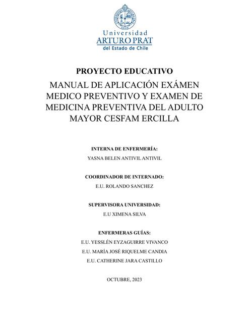 Manual de Aplicación Examen Preventivo y Examen Medicina Preventiva del Adulto Mayor