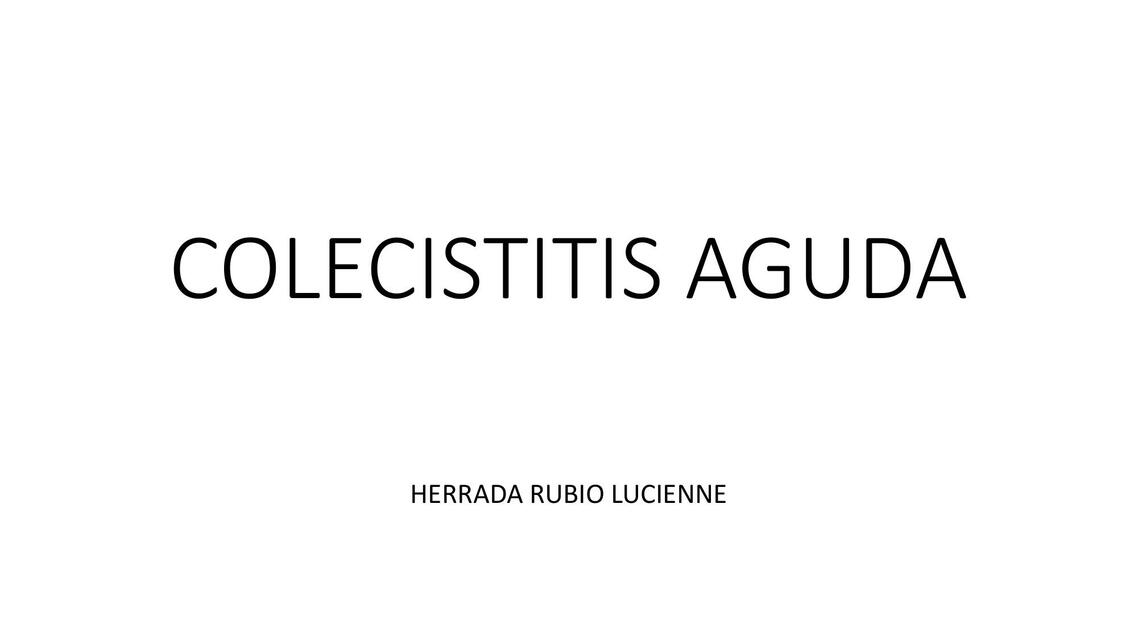 COLECISTITIS AGUDA