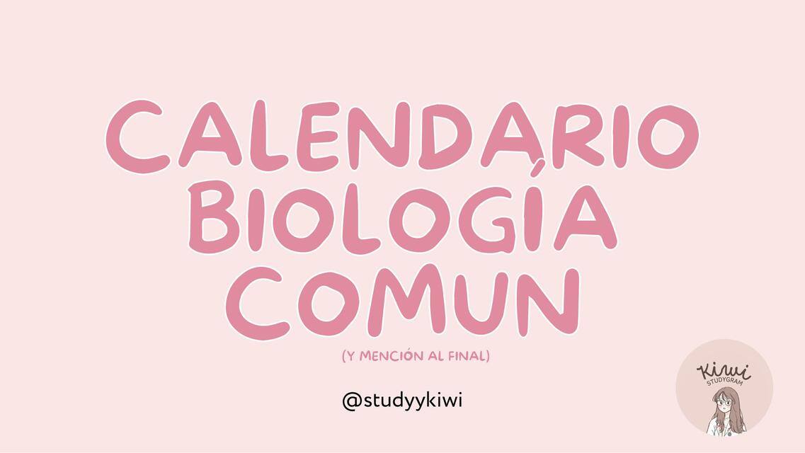 Calendario Biología Común 