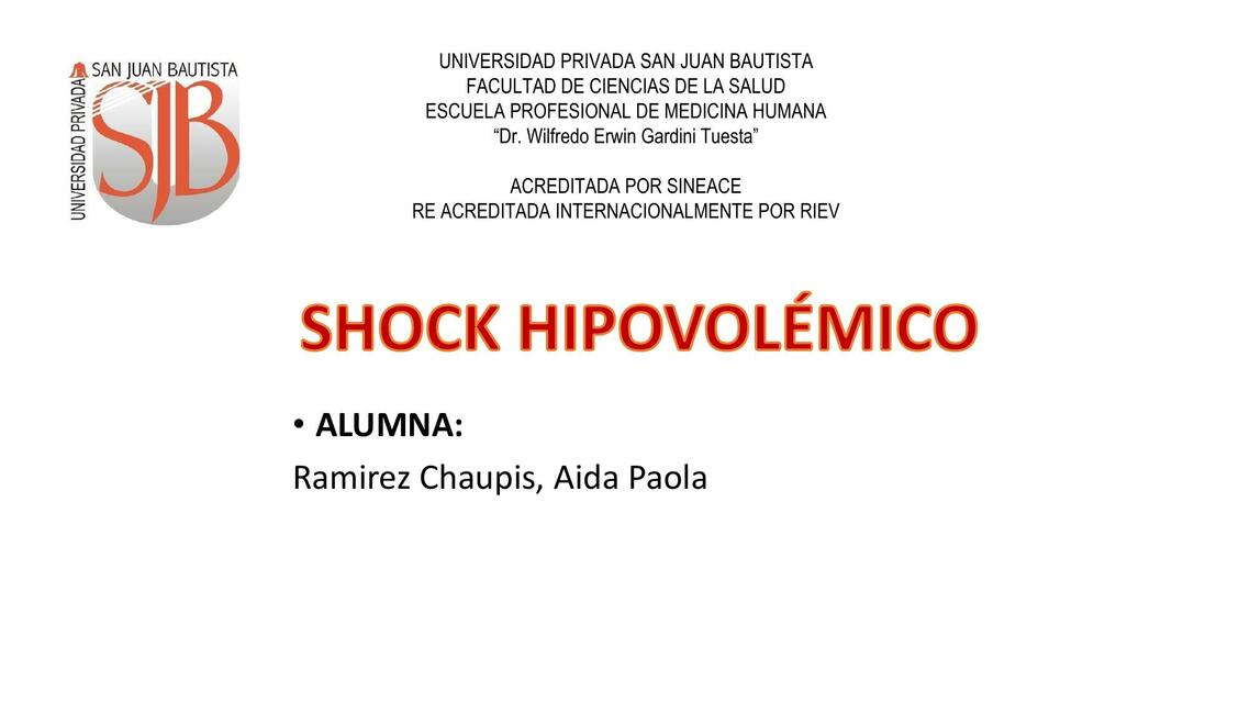 Shock hipovolémico 