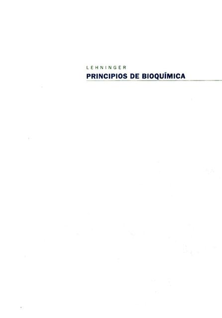 Lehninger Principios de Bioquímica Quinta Edición