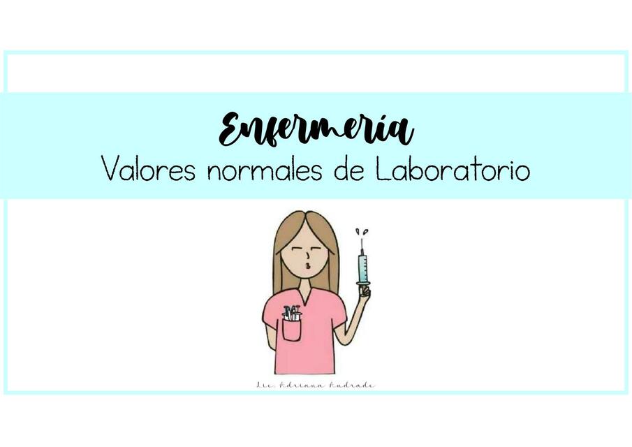 Valores normales de Laboratorio