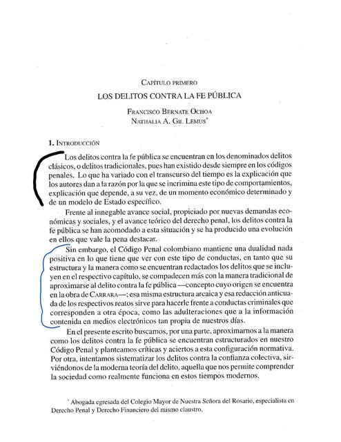 Los Delitos contra la Fe Pública 