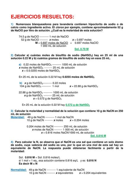 Ejercicios resueltos bioquímica