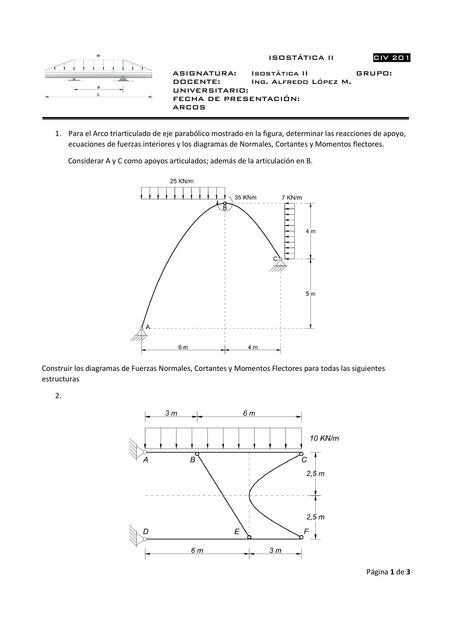 Ejercicio diseño de Arcos