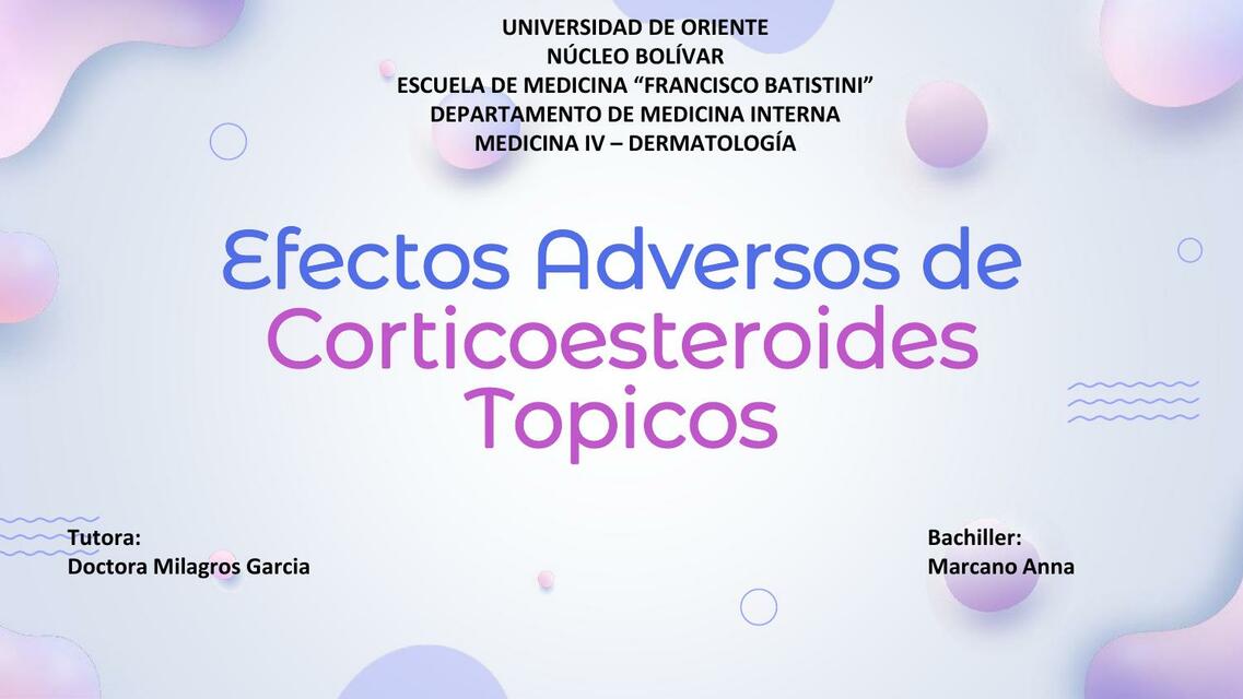 Efectos Adversos de Corticoesteroides Tópicos 