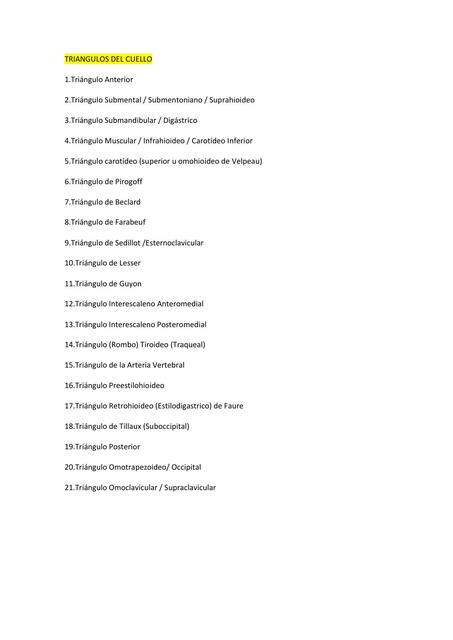 TRIÁNGULOS DEL CUELLO (Anatomía)