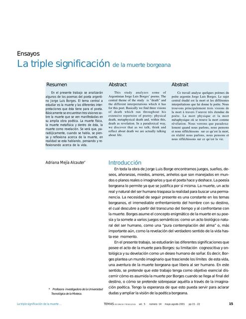 La Triple Significación de la Muerte Borgeana 