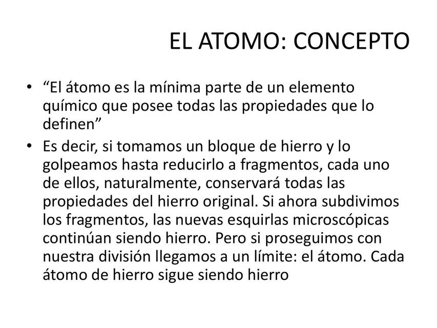 El átomo: concepto 