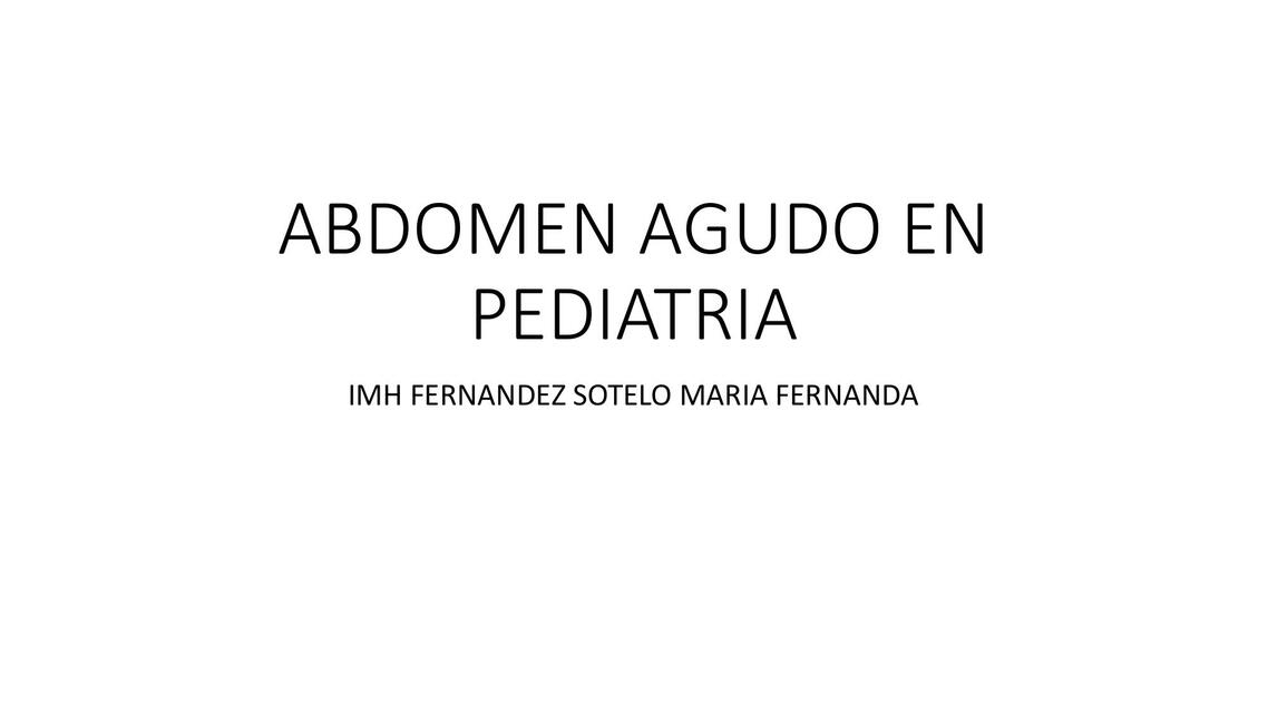 Abdomen agudo en pediatría 