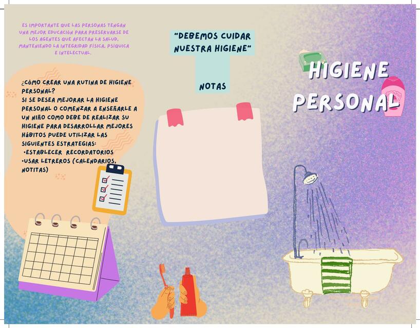 Triptico de Higiene Personal