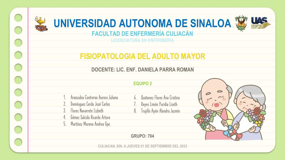 Fisiopatología del Adulto Mayor 