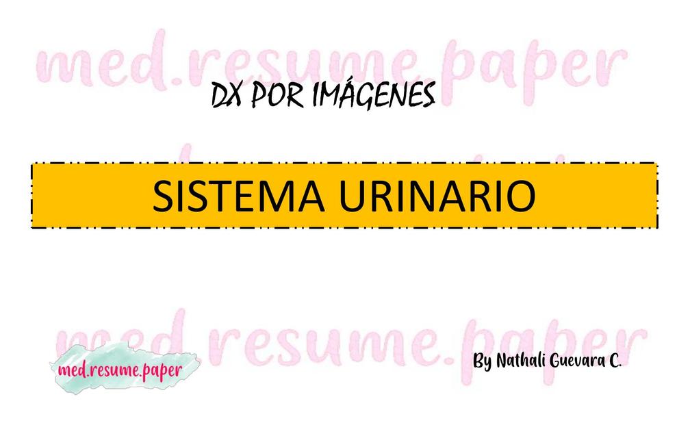 radiografías del sistema urinario - DIAGNOSTICO POR IMAGENES 