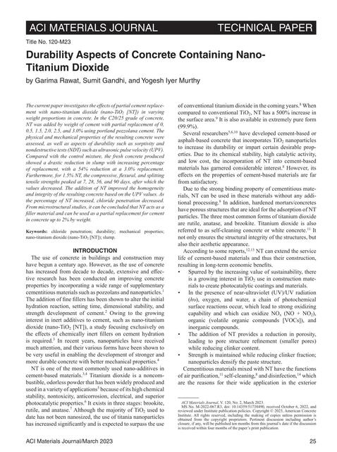 L Durability Aspects of Concrete Containing NanoTi