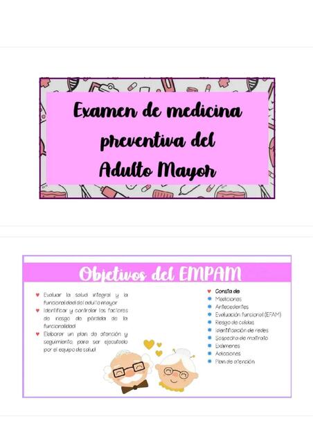 Examen de medicina preventiva del adulto mayor | Sofia Catalina Moreno ...