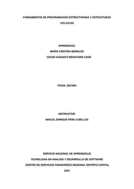 Fundamentos de programación estructurada y estructuras cíclicas