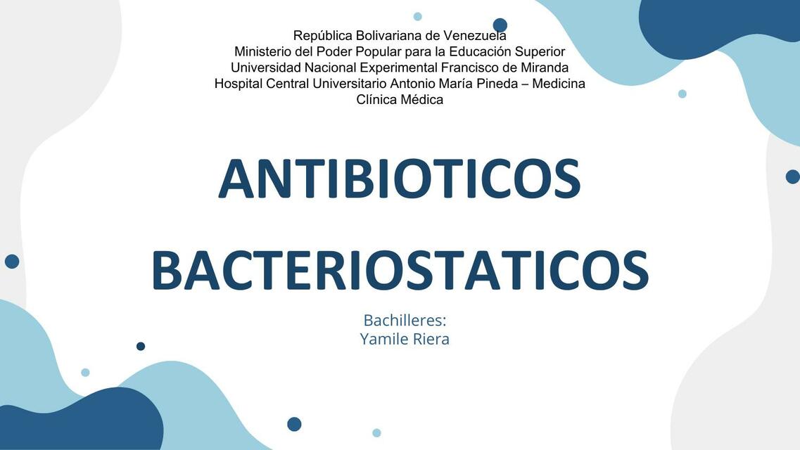 antibioticos bacteriostaticos