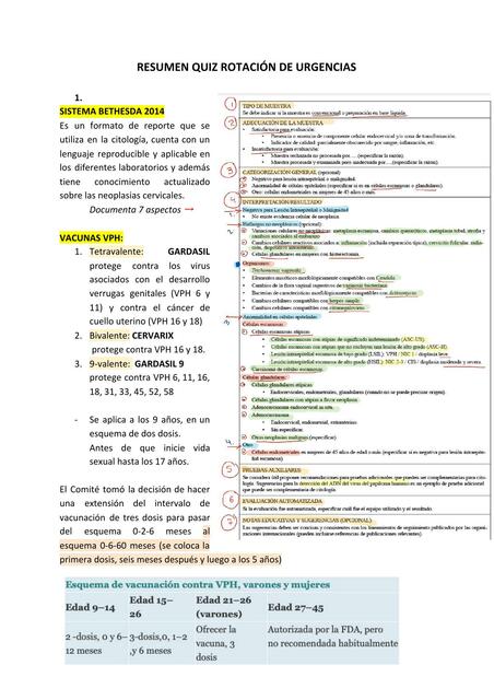 Resumen quiz rotación de urgencias