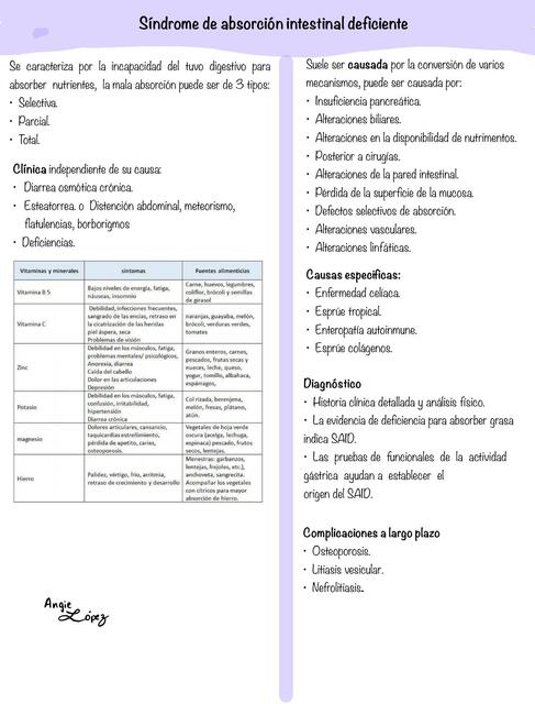 Síndrome de absorción intestinal deficiente