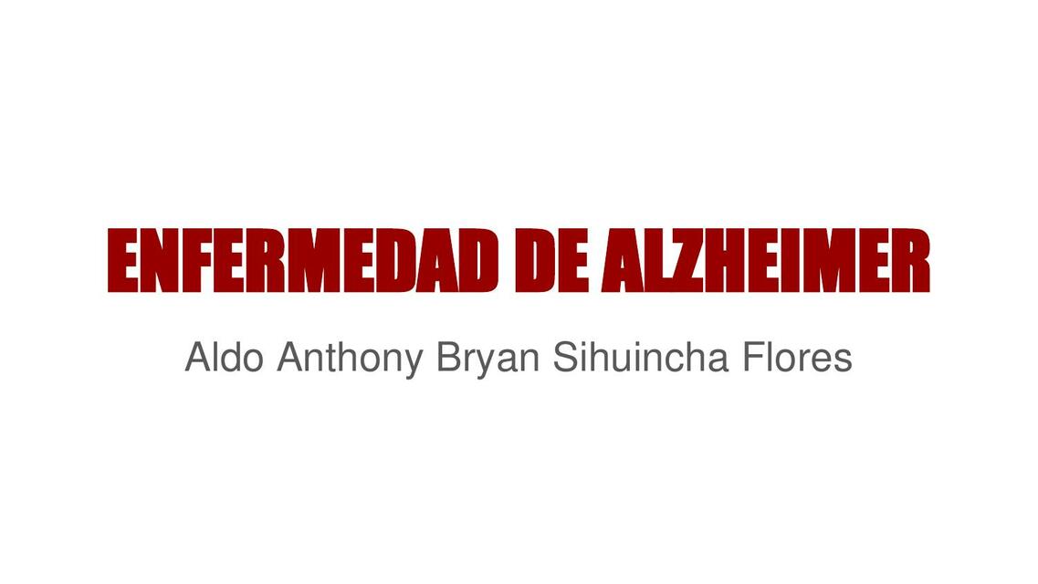 Enfermedad de alzheimer 