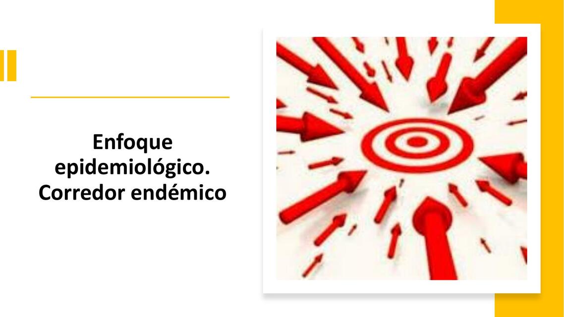 Enfoque epidemiológico Corredor endémico  