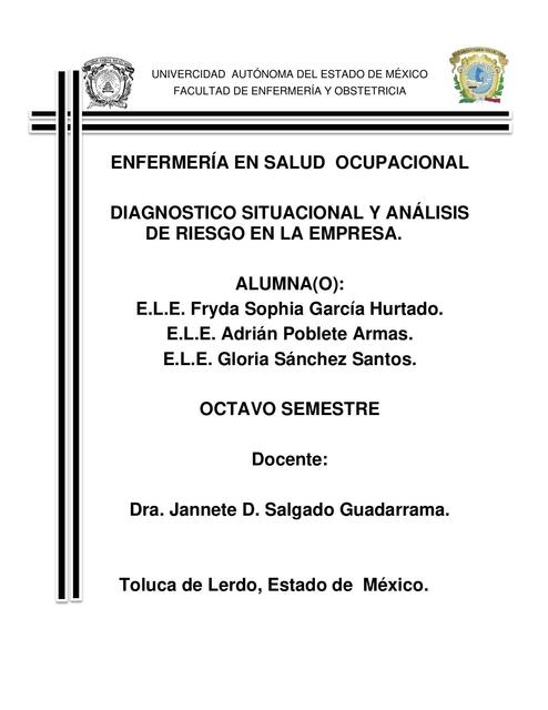 Diagnóstico situacional y análisis de riesgo en la empresa