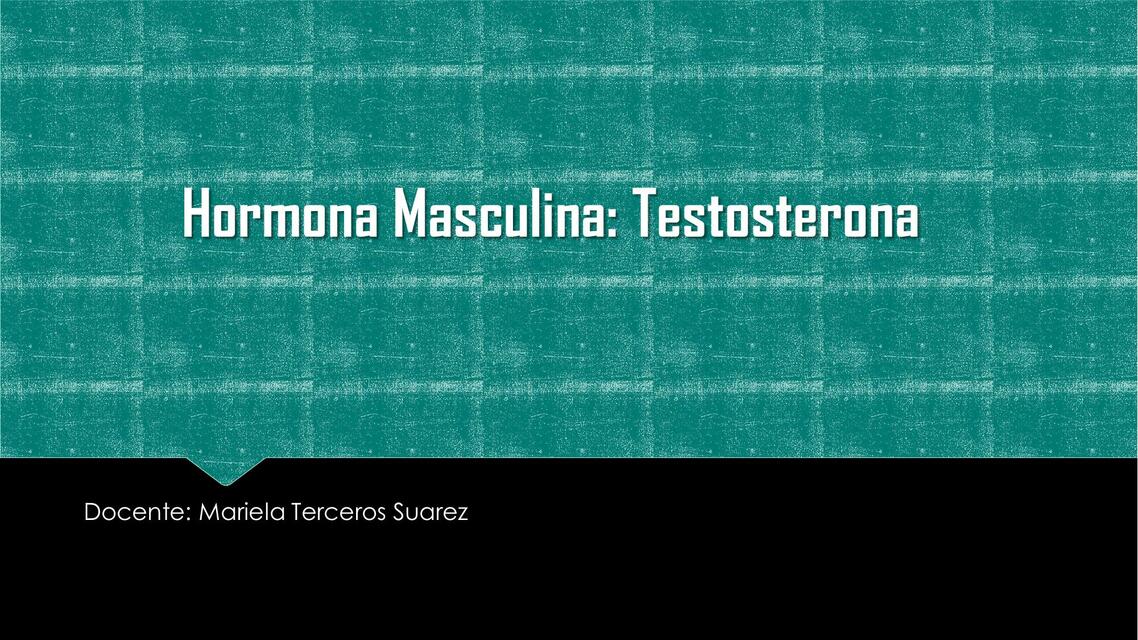 Hormona Masculina Testosterona | MedByIsrael | uDocz